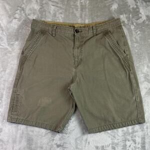 Old Navy Khaki Chino Shorts Men’s Size 36 Olive Casual Preppy Flat Front